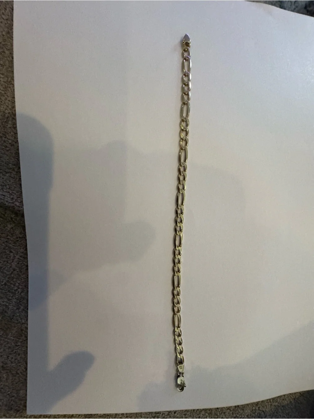 Men's 14k yellow gold Figaro bracelet 8.5” 10.5gr